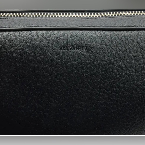 ALLSAINTS Captain Storm Black Color Leather Square Crossbody Bag - Picture 4 of 9